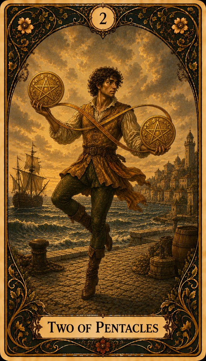 Two of Pentacles tarot card