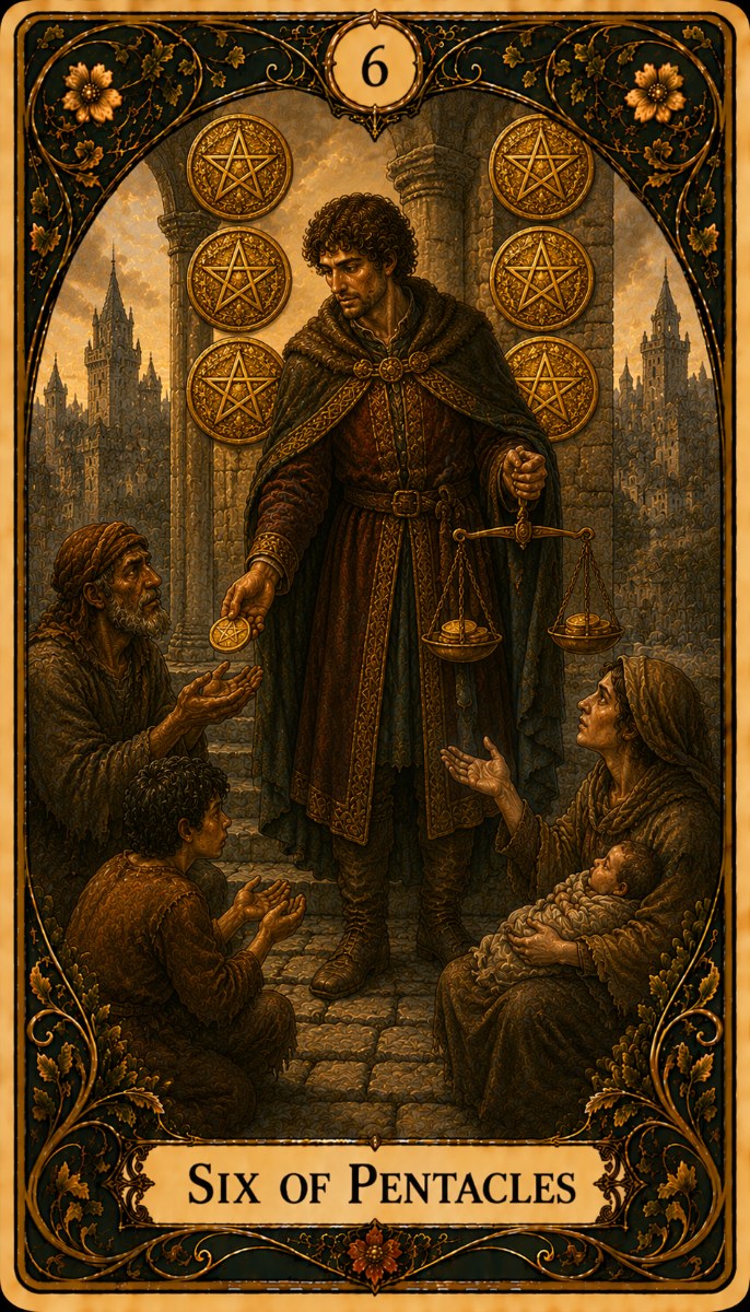 Six of Pentacles tarot card