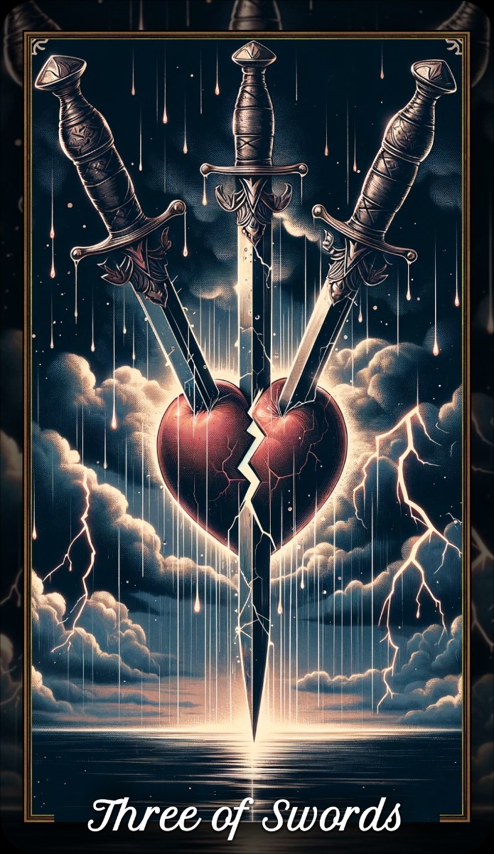 Three of Swords tarot card