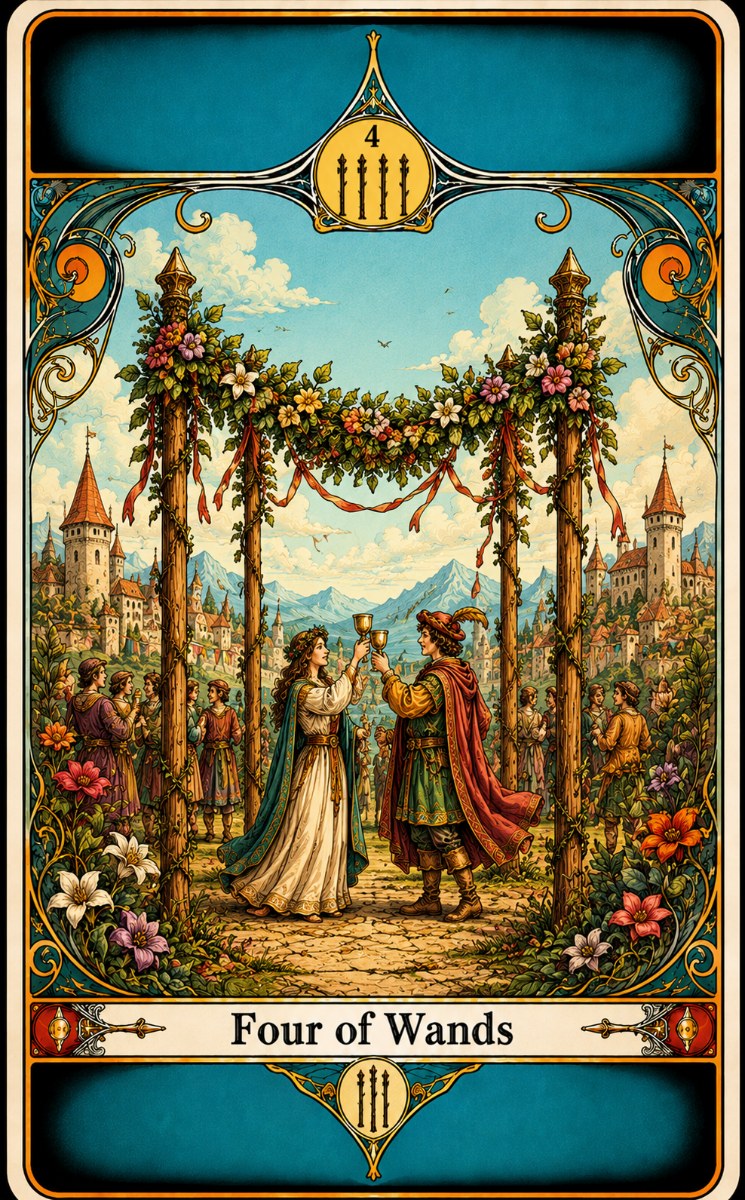 Four of Wands tarot card