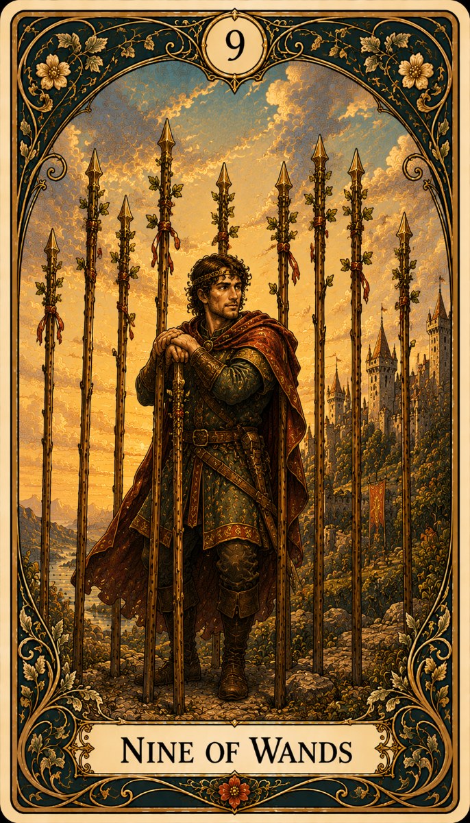 Nine of Wands tarot card